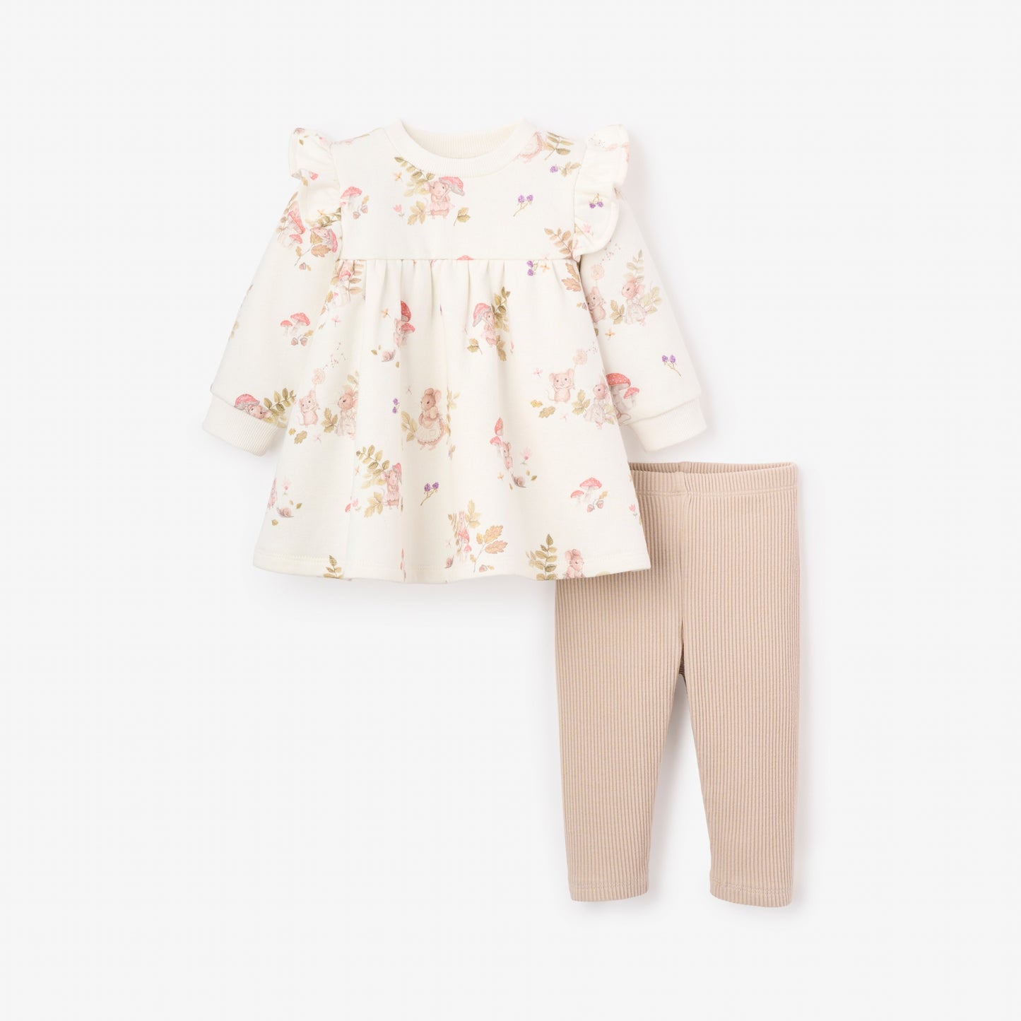 Magical Mouse Print Organic Fleece Dress + Legging Set