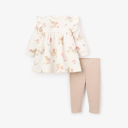 Magical Mouse Print Organic Fleece Dress + Legging Set