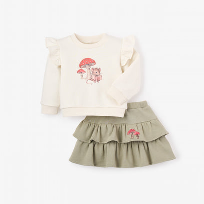 Magical Mouse Organic Fleece Pullover + Skirt Set