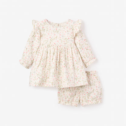 Folklore Floral Organic Muslin Dress+ Bloomer