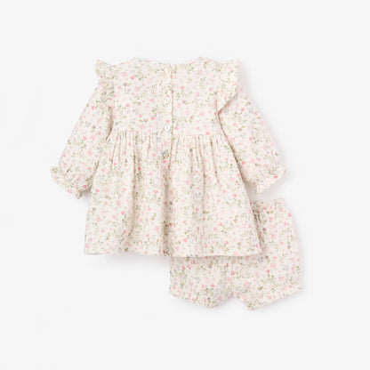 Folklore Floral Organic Muslin Dress+ Bloomer