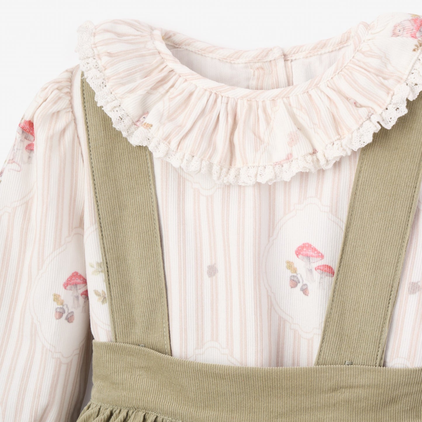Magical Mouse Cameo Stripe Mini Cord Top +  Pinafore Dress Set
