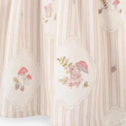 Magical Mouse Cameo Stripe Mini Cord Lace Collar Dress + Bloomer Se