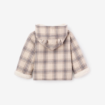 Neutral Plaid Sherpa Lined Reversible Jacket