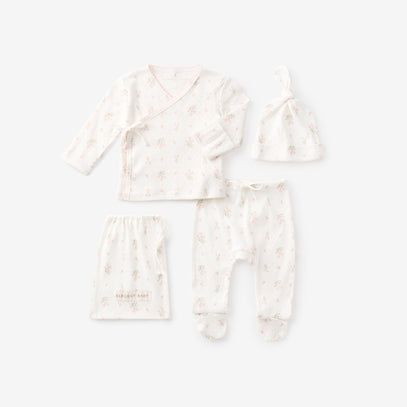 Folklore Floral Organic Cotton Pointelle Layette 3PC Set