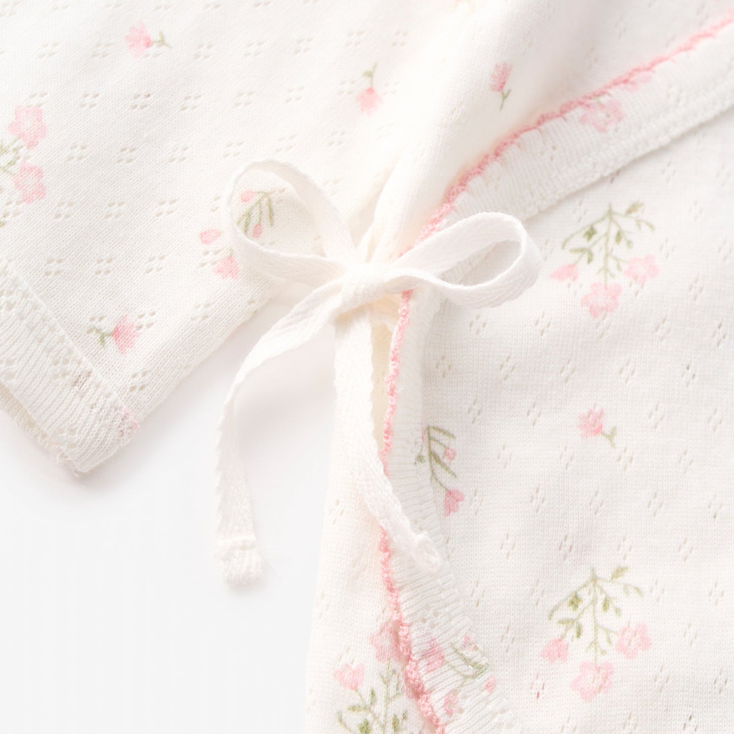 Folklore Floral Organic Cotton Pointelle Layette 2PC Set