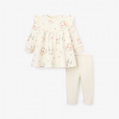Forest Holiday Organic Print Fleece Set