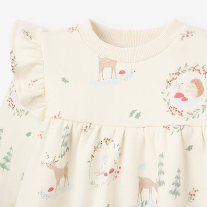 Forest Holiday Organic Print Fleece Set