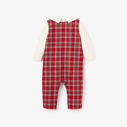 Holiday Red Tartan Jon Jon + Shirt Set