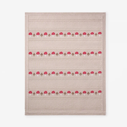 Mushroom Fairisle Knit Baby Blanket