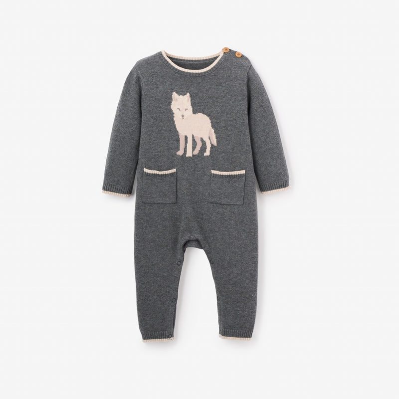 Wolf Knit Baby Jumpsuit