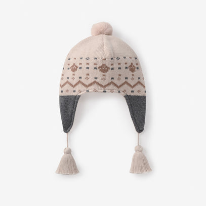 Acorn Fairisle Aviator Knit Baby Hat