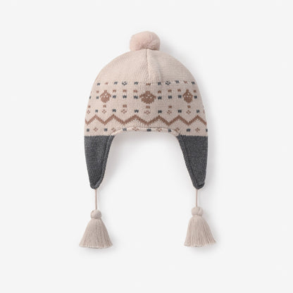 Acorn Fairisle Aviator Knit Baby Hat