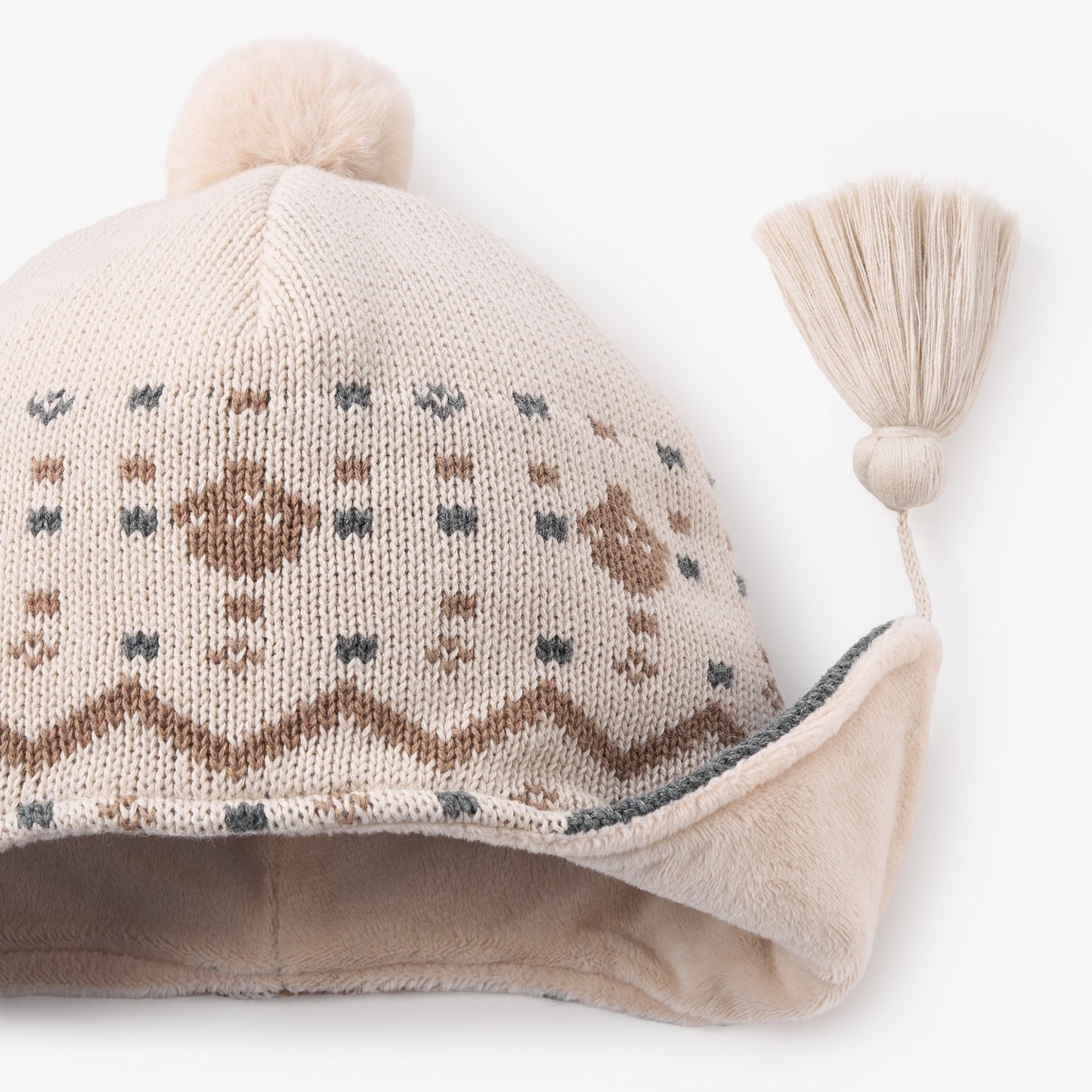 Acorn Fairisle Aviator Knit Baby Hat