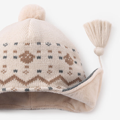 Acorn Fairisle Aviator Knit Baby Hat