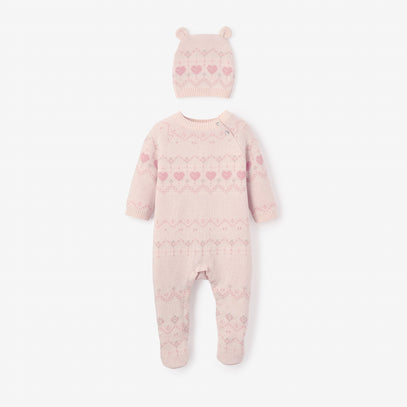Love Fairisle Jumpsuit + Hat Set 2pc