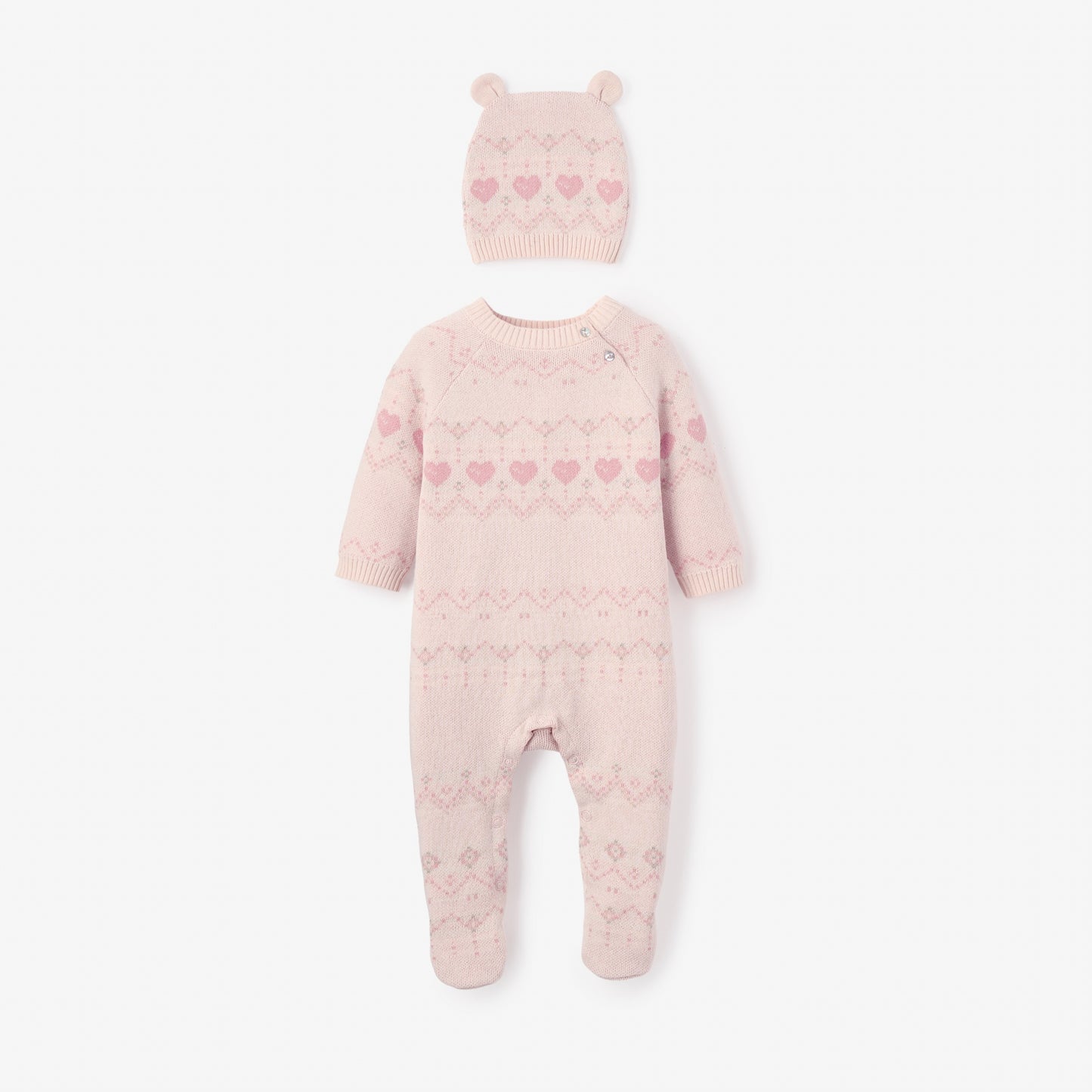 Love Fairisle Jumpsuit + Hat Set 2pc