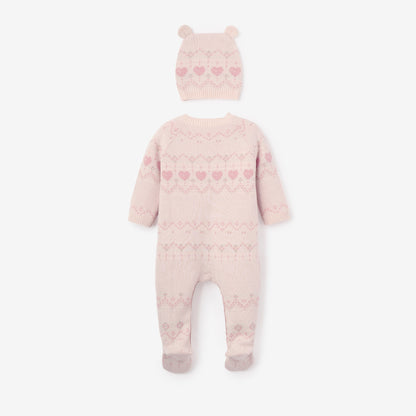 Love Fairisle Jumpsuit + Hat Set 2pc