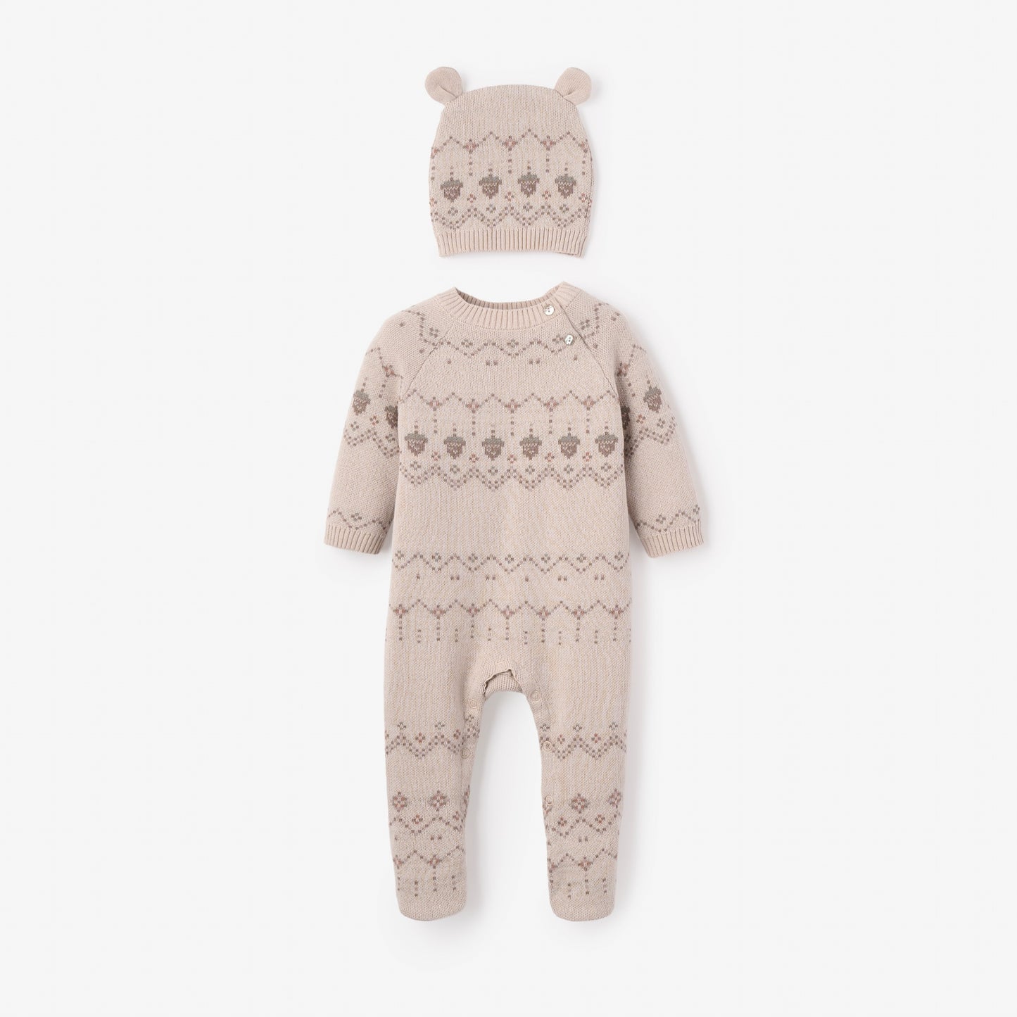 Acorn Fairisle Jumpsuit + Hat Set 2pc