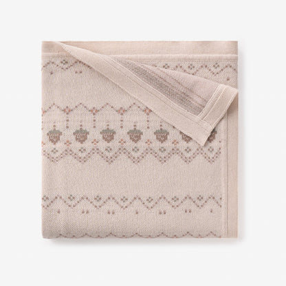 Acorn Fairisle Knit Baby Blanket