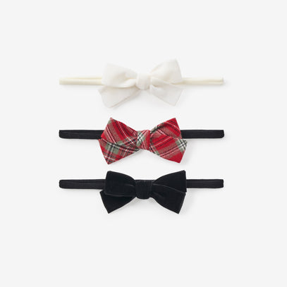Holiday Tartan + Velvet Headband Set 2 pk