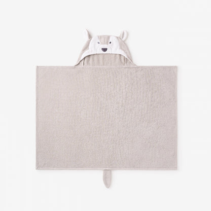 Gray Wolf Hooded Baby Bath Wrap