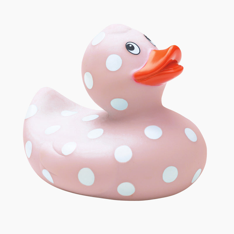 水玉模様のピンクのCHEEKY　PUNKIE DOTTY Pink Polka Dot Rubber Duckie – Elegant Baby