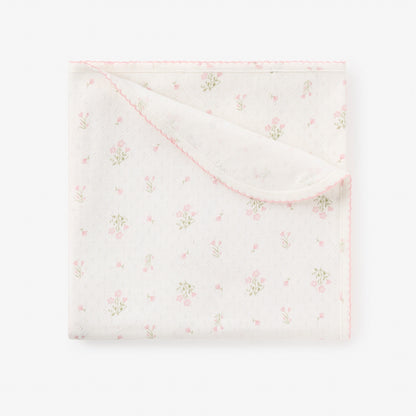 Folklore Floral Print Organic Cotton Pointelle Baby Blanket