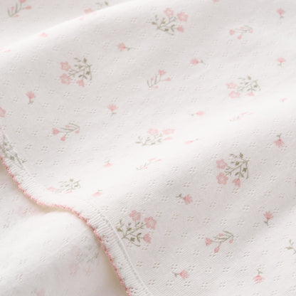Folklore Floral Print Organic Cotton Pointelle Baby Blanket