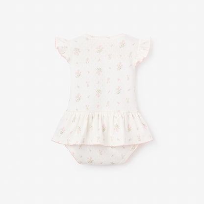 Folklore Floral Organic Cotton Pointelle Bubble Romper