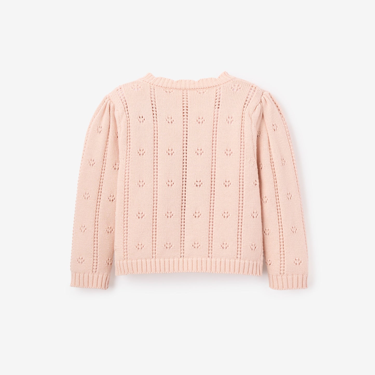 Pale Pink Pointelle Knit Baby Cardigan