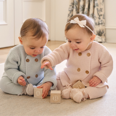 Sofia & Finn Pale Blue Knit Baby Cardigan