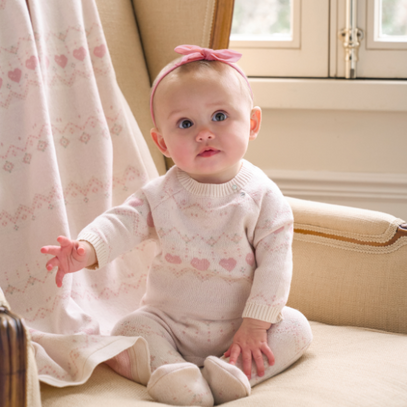 Love Fairisle Jumpsuit + Hat Set 2pc