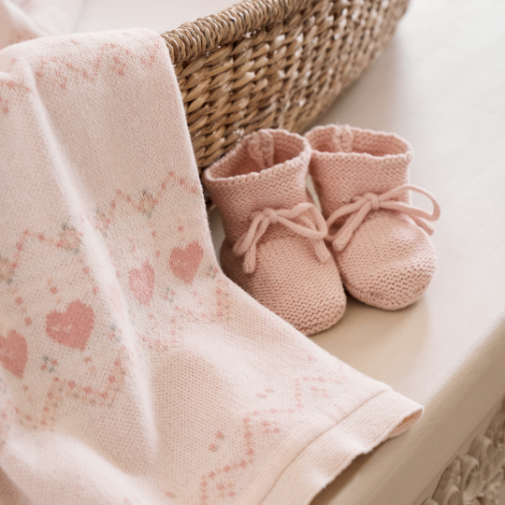 Love Fairisle Knit Baby Blanket
