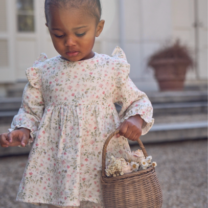 Folklore Floral Organic Muslin Dress+ Bloomer
