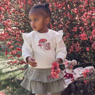 Magical Mouse Organic Fleece Pullover + Skirt Set