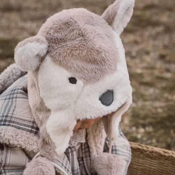 Wolf Aviator Plush Baby Hat