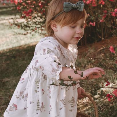 Magical Mouse Print Mini Cord Lace Collar Dress + Bloomer Set