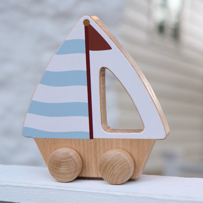 Wooden Push Toy Sail Boat