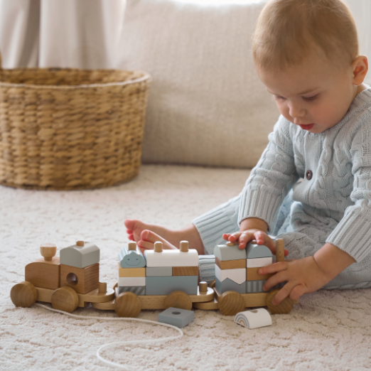 Pale Blue Horseshoe Cable Knit Baby Jumpsuit