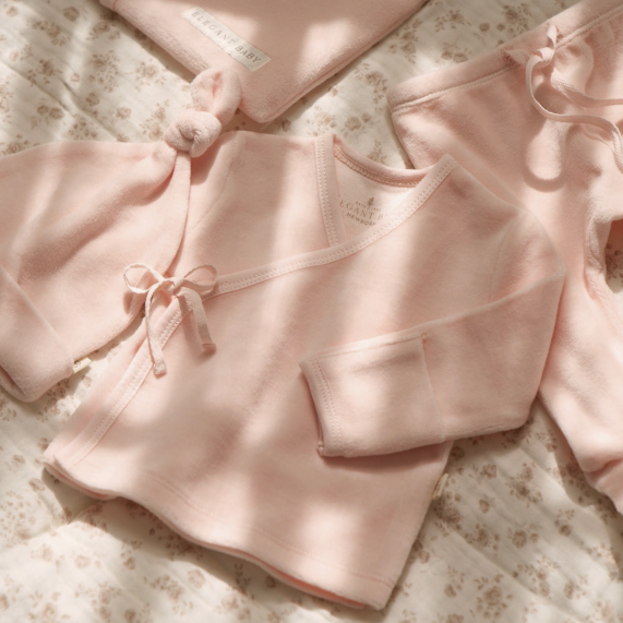 Blush Velour Layette Set