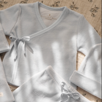 Pale Blue Velour Layette Set