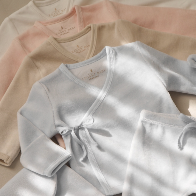 Pale Blue Velour Layette Set