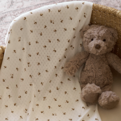 Forest Forager Organic Cotton Pointelle Baby Blanket