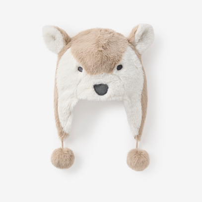 Wolf Aviator Plush Baby Hat