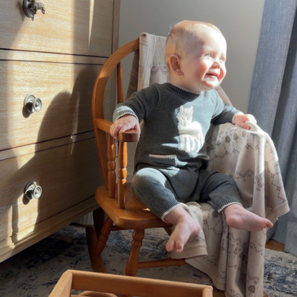 Wolf Knit Baby Jumpsuit