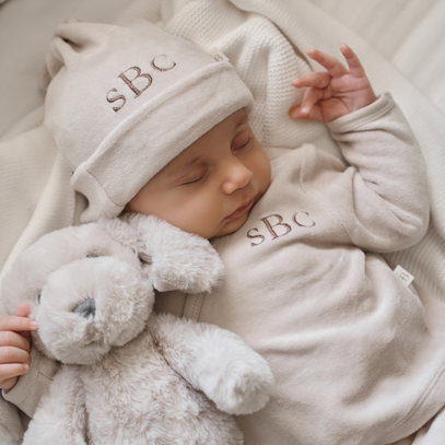 Taupe Velour Layette Set
