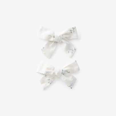 English Rose Swiss Dot Bow Clip Set