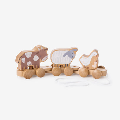 Farm Animal Wooden Pull Toy