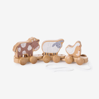 Farm Animal Wooden Pull Toy